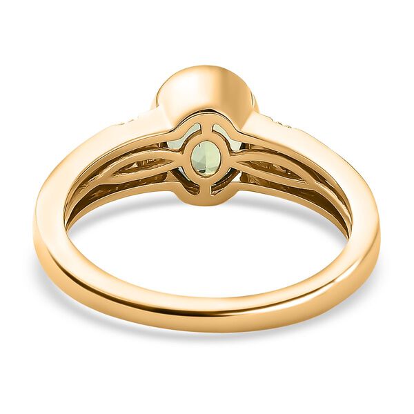 Nat&uuml;rlicher AAA Calabar-Turmalin, Wei&szlig;er Diamant Ring, 585 Gold (Gr&ouml;&szlig;e 19.00) ca. 1.30 ct image number 6