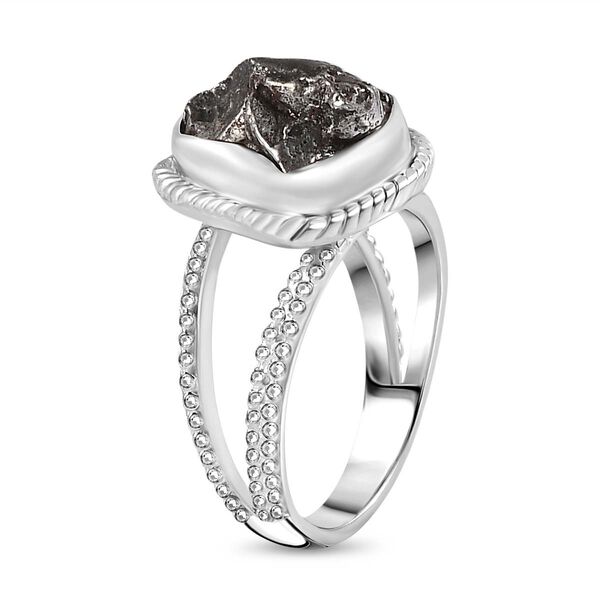 Muonionalusta Meteorit Ring, 925 Silber rhodiniert, (Gr&ouml;&szlig;e 18.00) ca. 12.56 ct image number 5