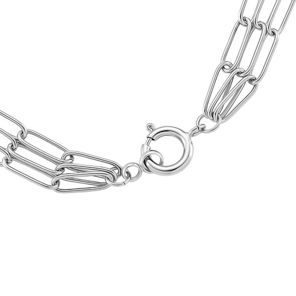 Mehrsträngige Büroklammer 43cm Halskette in Silberton image number 6