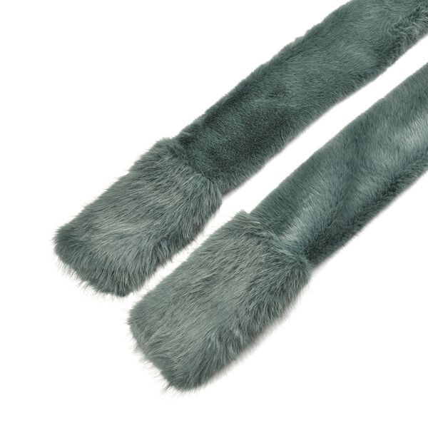 Damen Winterschal- und Hut-Set (2er-Pack) aus Kunstfell, Schwarzgr&uuml;n image number 2