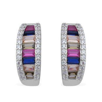 LUSTRO STELLA - Mehrfarbiger Zirkonia Ohrringe 925 Silber rhodiniert ca. 0,73 ct