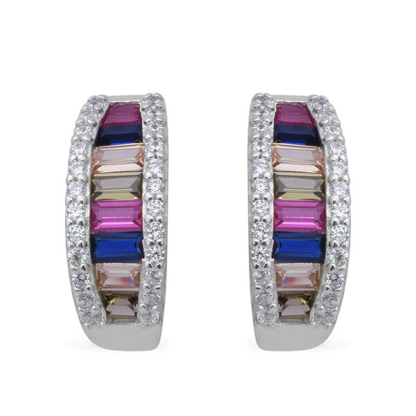 LUSTRO STELLA - Mehrfarbiger Zirkonia Ohrringe 925 Silber rhodiniert ca. 0,73 ct