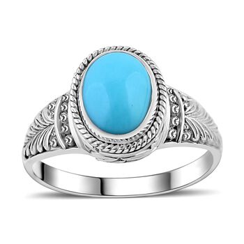 Royal bali - Sleeping Beauty T&uuml;rkis Ring, 925 Silber, (Gr&ouml;&szlig;e 16.00) ca. 2.20 ct