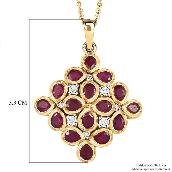 Afrikanischer Rubin und Zirkon-Anh&auml;nger mit Kette - 2,81 ct. image number 6