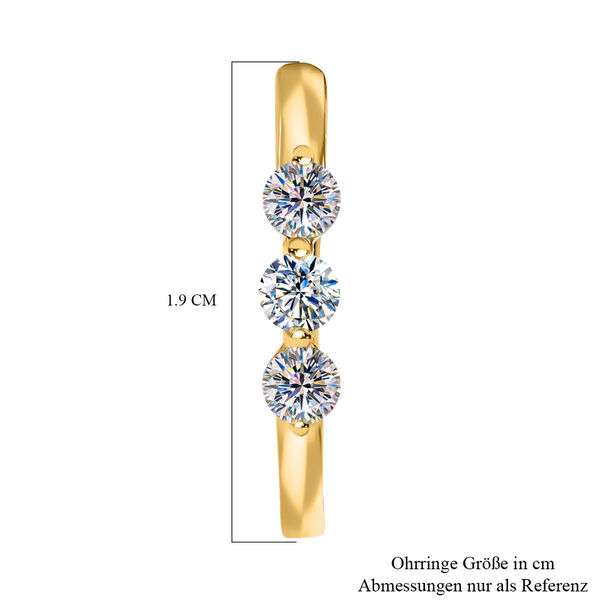 Trilogie Moissanit Ohrringe - 0,60 ct. image number 4