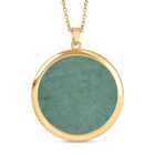 Grüner Aventurin Sodalith Anhänger mit Kette, Edelstahl, vergoldet, ca. 75.00 ct