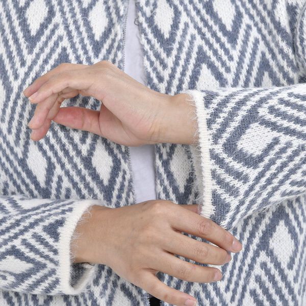 Unisize Cardigan, blau weiß gestreift image number 7