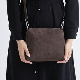 2er-Set Echtleder-Taschen, Shopper und Umh&auml;ngetasche mit trendigem Leopardenmuster, Dunkelbraun