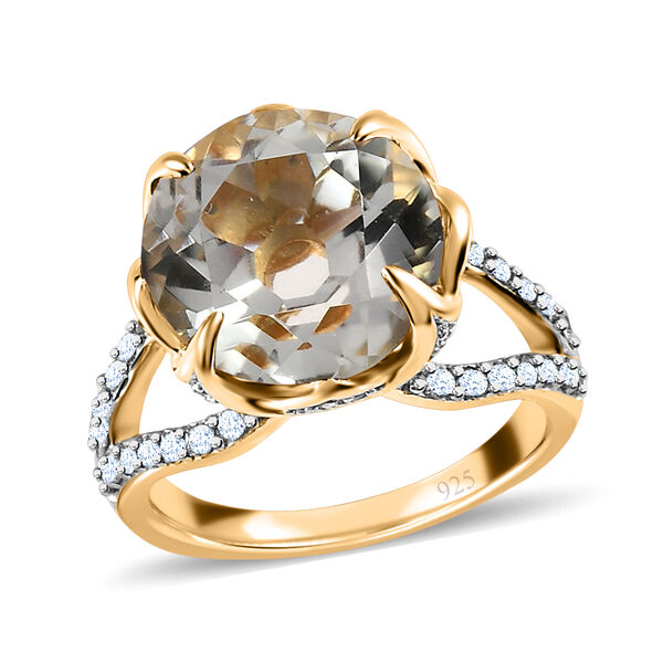 Prasiolith und Zirkon Ring - 8,06 ct. image number 4