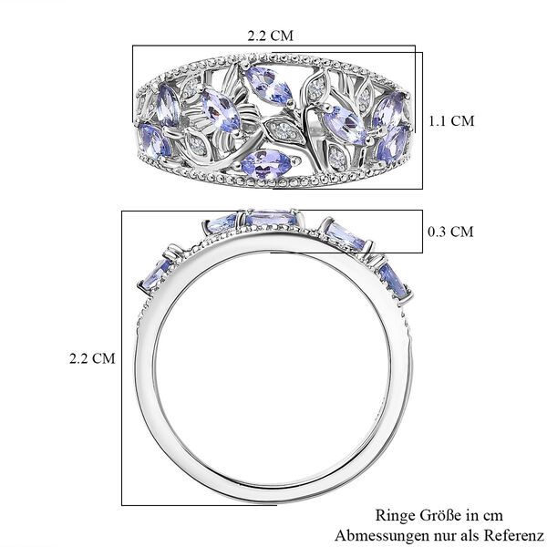 Tansanit und Zirkon Ring - 1,06 ct. image number 7