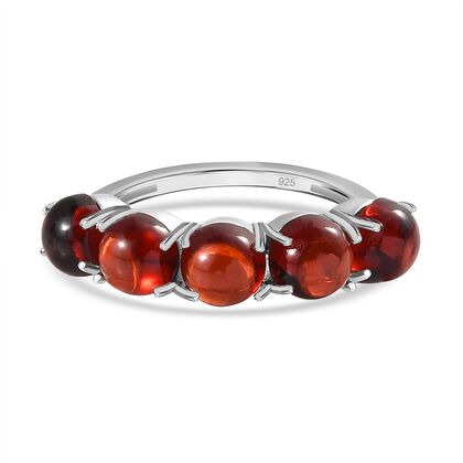 Roter Granat Ring, 925 Silber (Größe 19.00) ca. 4.07 ct