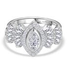 J Francis gefertigt mit SWAROVSKI Zirkonia Ring 925 Silber rhodiniert (Größe 19.00)