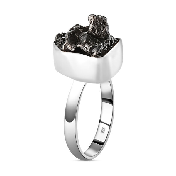 Handgearbeiteter Meteorit-Ring, 925 Silber  ca. 21,30 ct image number 6