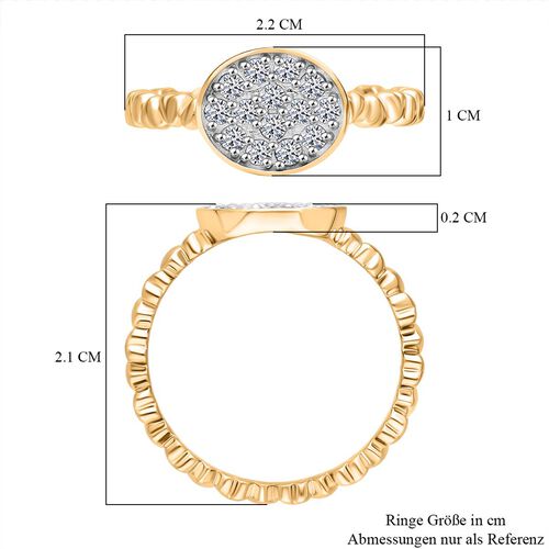 LUXURIANT DIAMOND- SI Labor Diamant Ring, 925 Silber 750 Gelbgold Vermeil - 0,34 ct. image number 5
