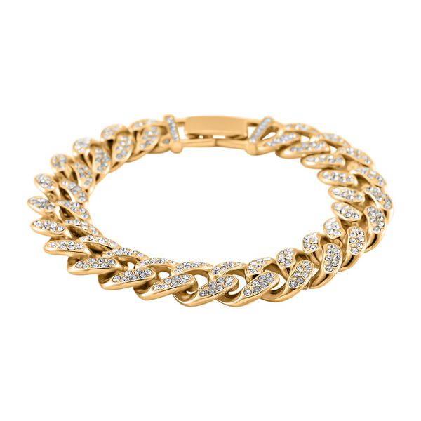 J Francis gefertigt mit SWAROVSKI- Weißes Swarovski Kristall Armband in Goldton image number 2