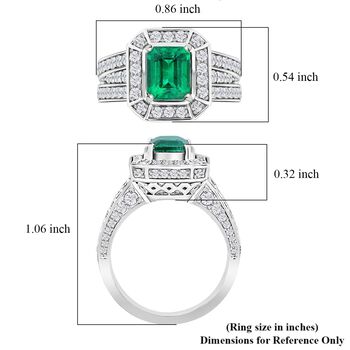 Chairman's Vault Collection - zertifiziert und gepr&uuml;ft RHAPSODY AAAA Kagem sambischer Smaragd und VS-EF Diamant Ring in 950 Platin - 3,24 ct.