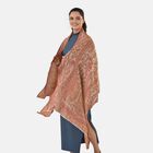 Luxuriöser Merino-Seide Jacquard-Schal, 70 x 200 cm, Beige