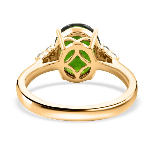LUXORO zertifiziert und gepr&uuml;ft AAA nat&uuml;rlicher Chromdiopsid und Diamant Ring in 417 Gold - 3,75 ct. image number 4