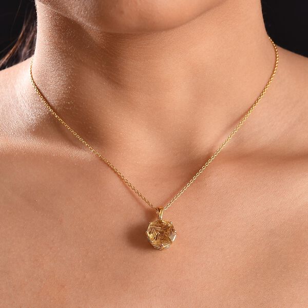 Citrin und Zirkon Anhänger mit 45cm Kette - 6,86 ct. image number 3