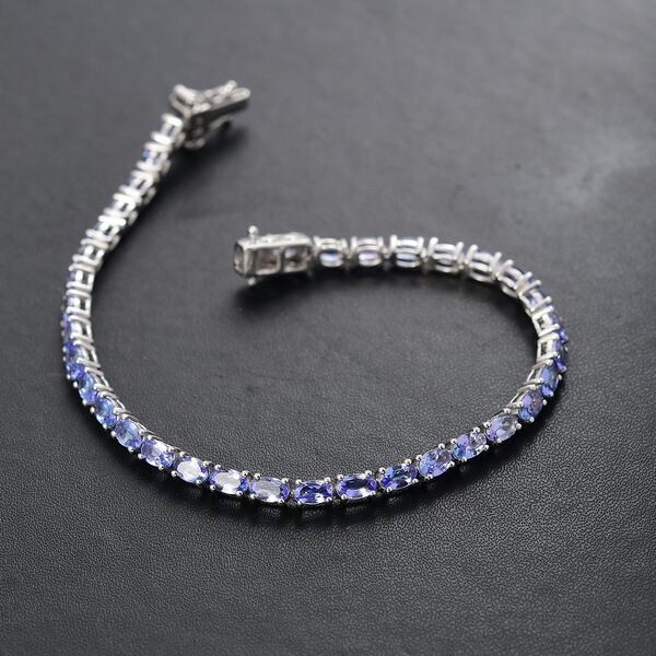 D joy Tansanit, Weißer Diamant Armband ca. 19 cm 925 Silber rhodiniert ca. 8,00 ct. image number 1