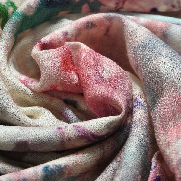 LA MAREY Schal aus 100% Premium-Kaschmir mit Digitaldruck, 70x200cm, abstraktes Aquarell image number 11