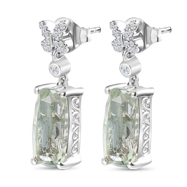 Prasiolith und Zirkon-Ohrringe - 5,90 ct. image number 4