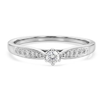 LUXURIANT DIAMOND - Lab Grown Diamant SI-GH Ring 925 Silber Rhodiniert (Gr&ouml;&szlig;e 16.00) ca. 0,26 ct