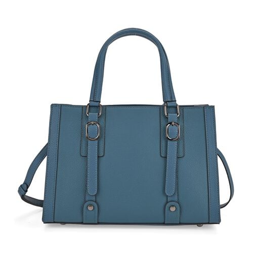 Crossbody Tasche aus 100% echtem Leder, 32x13x21 cm, Blau image number 0