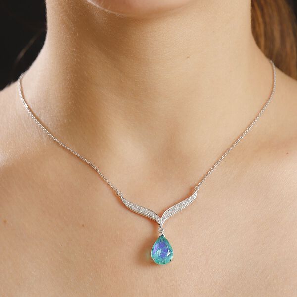 Pfau Triplett Quarz Halskette, 45 cm - 5,84 ct. image number 3