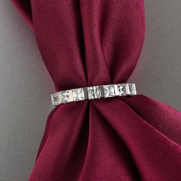 LUSTRO STELLA Hergestellt mit ZIRKONIA Band Ring 925 Silber Platin-&Uuml;berzug (Gr&ouml;&szlig;e 16.00) ca. 2,02 ct image number 2