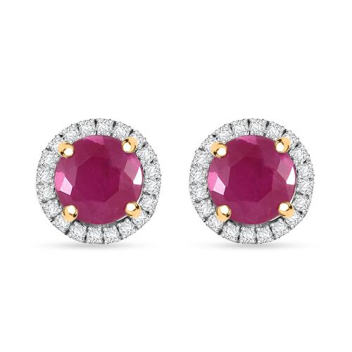 AAA Taveta Rubin und Diamant Ohrringe in 417 Gold - 2,40 ct. image number 0