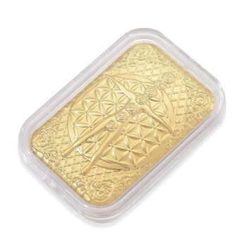 Vitruvianischer Mann mit 7 Chakren-Barren in 999er Gold