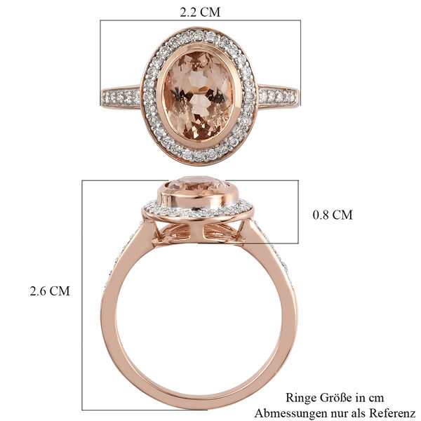 AAA Morganit und Diamant I2-I3 G-H Ring 585 Roségold  ca. 2,11 ct image number 7