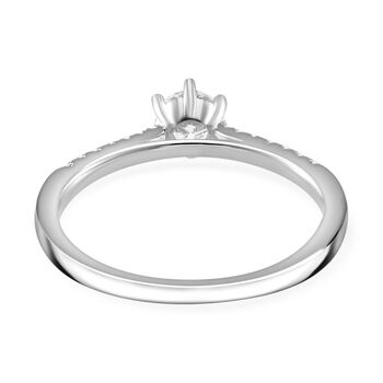 Moissanit Ring, 925 Silber rhodiniert - 0,42 ct.
