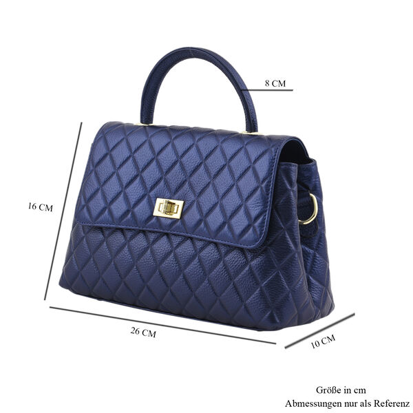 LA MAREY Crossbody Tasche aus 100% echtem Leder mit RFID Schutz und abnehmbarem Riemen, Blau image number 7