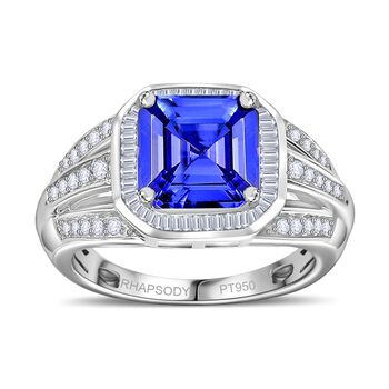 RHAPSODY AAAA Tansanit und VS Diamant Ring in 950 Platin - 3,13 ct.