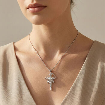 Wei&szlig;er Kristall Anh&auml;nger mit Kette ca. 63.5 cm + 5 cm Extender