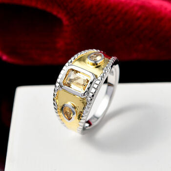 Citrin Ring Nickelfreies Messing (Gr&ouml;&szlig;e 18.00) ca. 1.27 ct