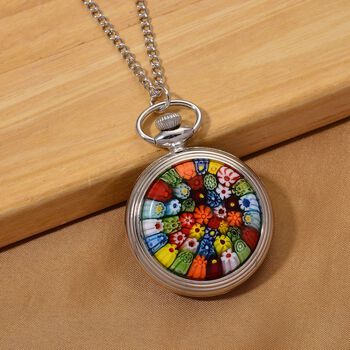 STRADA - Mehrfarbiges Murano-Stil Glas Uhren 91.4 cm Eisen