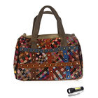 Chaos by Elsie, Crossbody-Tasche aus echtem Leder, Multicolor mit Krokoprägung, RFID-Schutz und Mini-Taschenlampe, ca. 31,5 x 17,5 x 19,5 cm