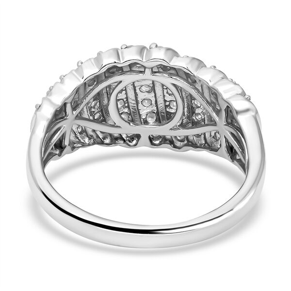 Weißer Diamant Ring, 925 Silber platiniert (Größe 18.00) ca., Kuppel 1.00 ct image number 5