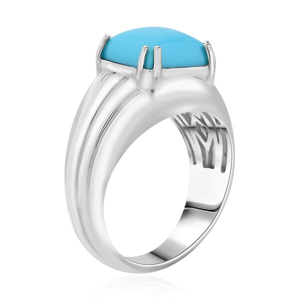 LUXORO zertifiziert und geprüft AAA Sleeping Beauty Türkis Ring in 417 Weißgold - 4,10 ct. image number 3