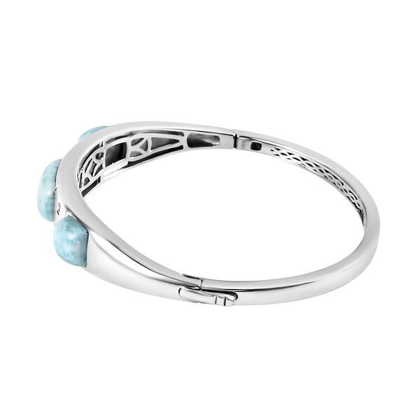 Larimar und Zirkon Armreif, 19 cm - 14,63 ct. image number 3