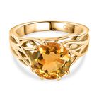 AA Citrin Ring, Messing, (Größe 19.00) ca. 3.37 ct