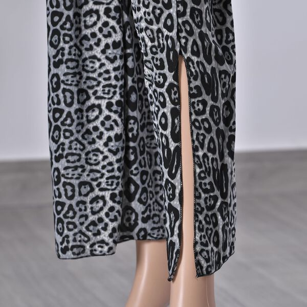 Halsausschnitt Jumpsuit, braun mit Leopardenmuster image number 5