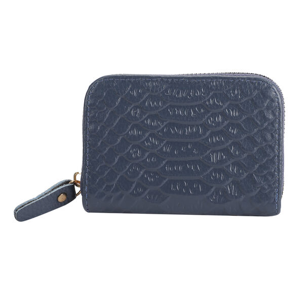 Geldbörse aus 100% echtem Leder, Größe: 11x7,5 cm, Blau image number 4