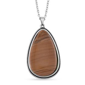 Bild Jaspis Halskette ca. 60 cm + 10 cm Extender, Reiner Edelstahl ca. 95.00 ct