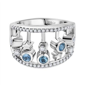 GP Celestial Kollektion- Schweizer Blautopas, Zirkon und blauer Saphir Ring - 1,24 ct.