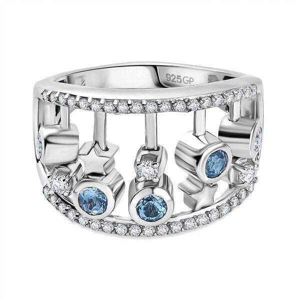 GP Celestial Kollektion- Schweizer Blautopas, Zirkon und blauer Saphir Ring - 1,24 ct. image number 0