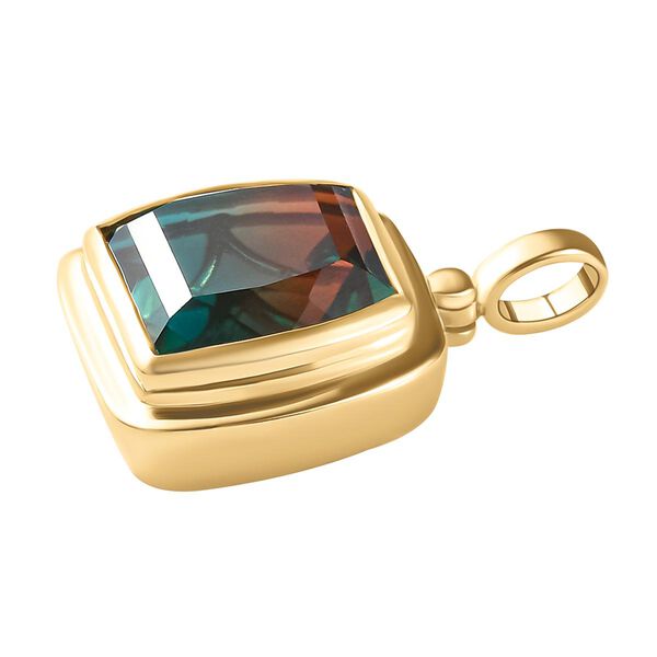 Aqua Terra Costa Quarz Triplett-Solit&auml;r-Anh&auml;nger, 925 Silber vergoldet, 6,68 ct. image number 3